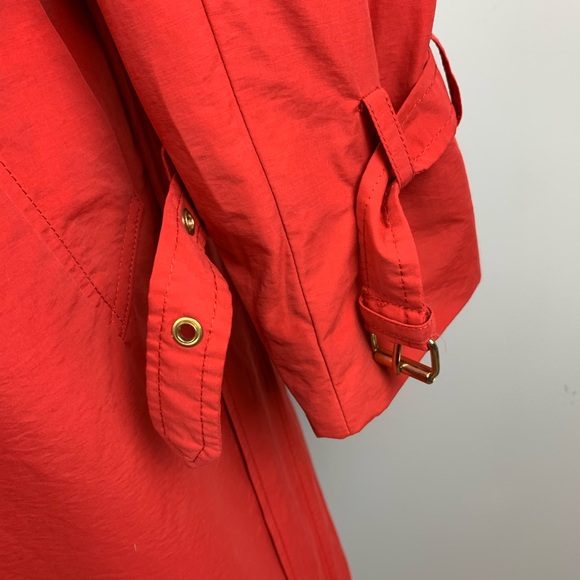 Isaac Mizrahi Live red trench coat, size small - Picture 5 of 11